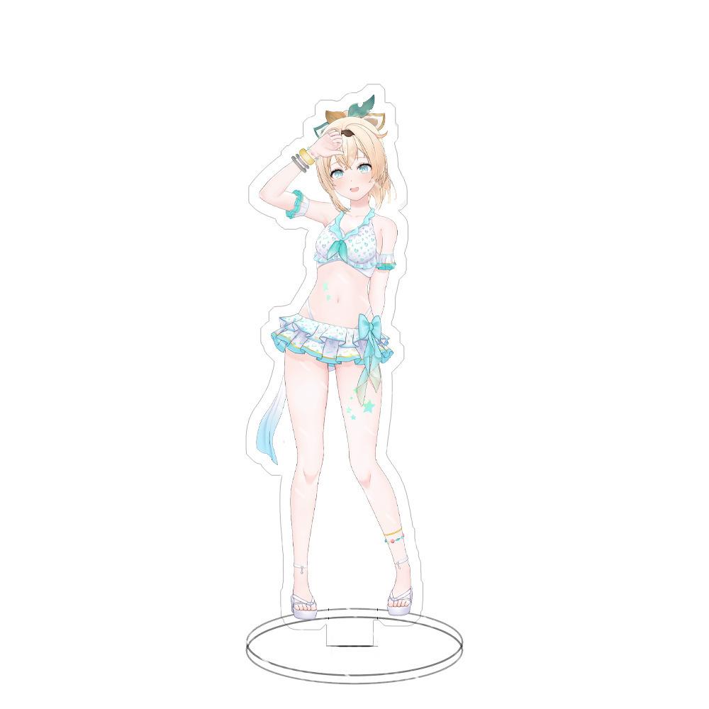 Swimsuit Party Time Hololive Vtuber Anime Figures Cosplay Acrylic Stands 15cm Model Mococo Kobo Ayame Desk Decor Standing Sign G