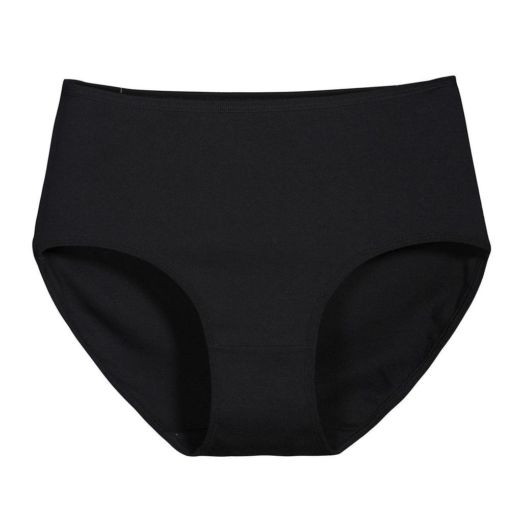 Premium Plus Size Women's Mid-Waist Ribbed Pure Cotton Underwear
