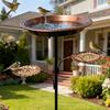 Metal Bird Bath for Outside 5 Pronged Base Birdbath with Stake Vintage Freestanding Feeder Bowl for Garden Patio Yard Lawn Decor