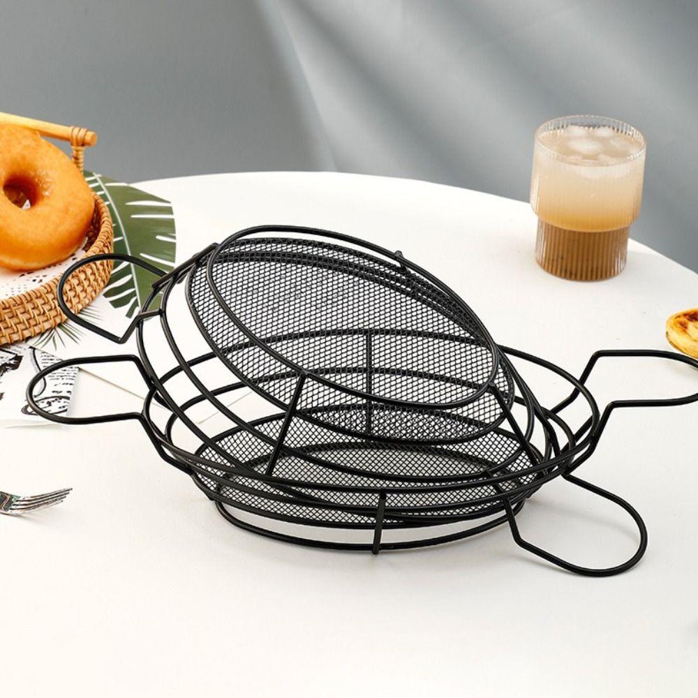 Creative Oval French Fries Basket Metal Basket Fried Chicken Basket Fast Food Baskets  Fast Food