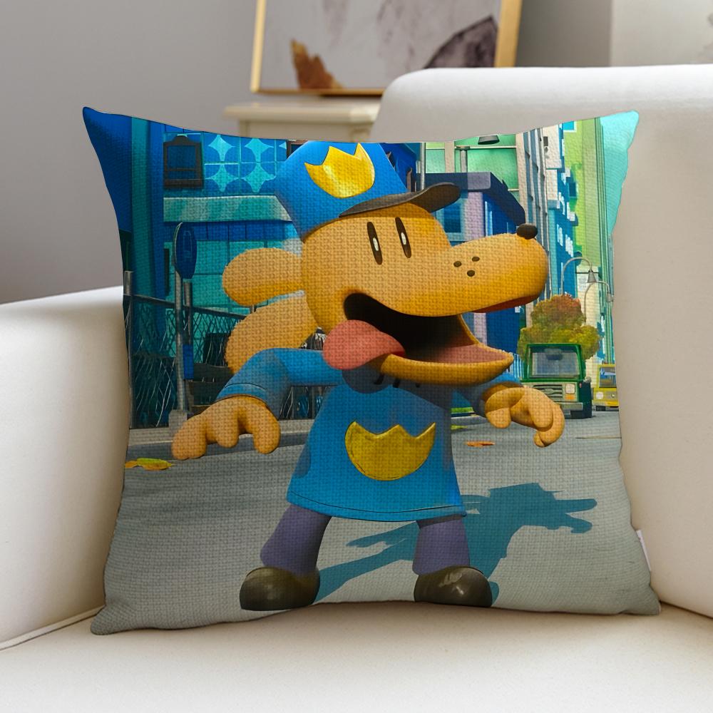 Funny DDog ManS Cushion Cover Breathable and skinfriendly linen pillowcase square removable and washable cushion