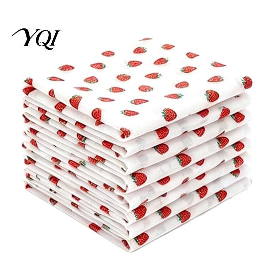 Elegant Event Table Liners Sheer Tulle Runner, Strawberry Cherry Lemon Pattern, Summer Seasonal Fruit Runner Overlay, for Birthday Party Wedding Decor