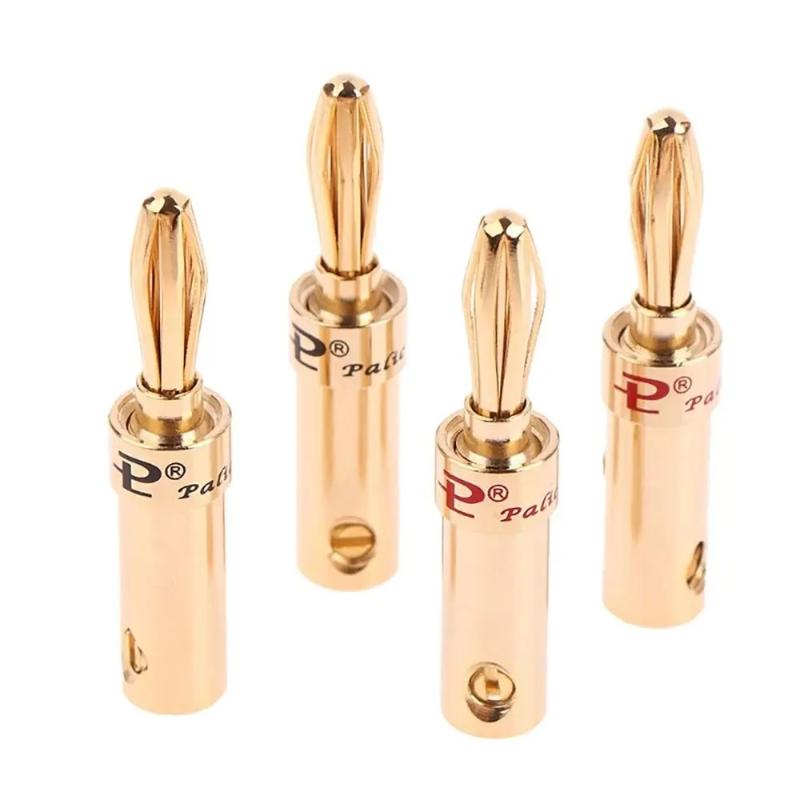 Banana Plug 4mm Alloy gilding Banana Plugs for Speaker Cable Wire Banana Connector Adapter 2/4/8pcs Speaker Banana Plug Adapter
