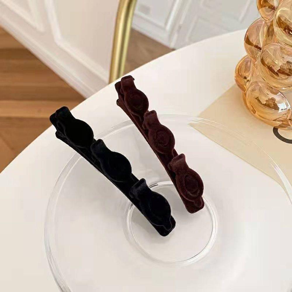 Design Velvet Korean Style Hairpin Teethed Duckbill Clip Braided Side Clip Women Hair Accessories