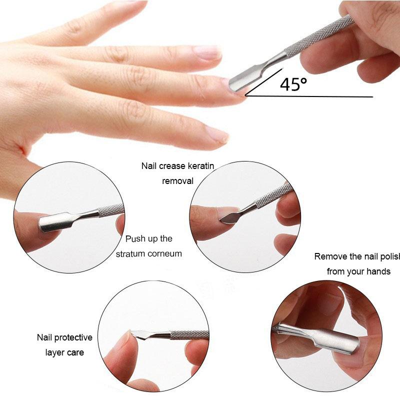 New Push Cuticle Nails Cuticle Pusher Take Out Nail Cuticle Remover Tool Manicure Spatula Sticks Manicure SPT01