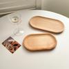 Wheat Stalk Tray Tableware Round Dessert Plate Japanese-Style Durable Heat Resistant Tray Coffee Tea Solid Wood Plate Tray