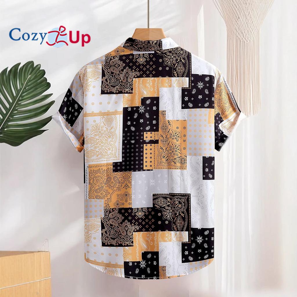 Herreskjorte med korte ermer Svart og hvit Cashewnøtt Kinesisk stil Skjorte for menn Casual Mote Sommer 2025 Ny ankomst