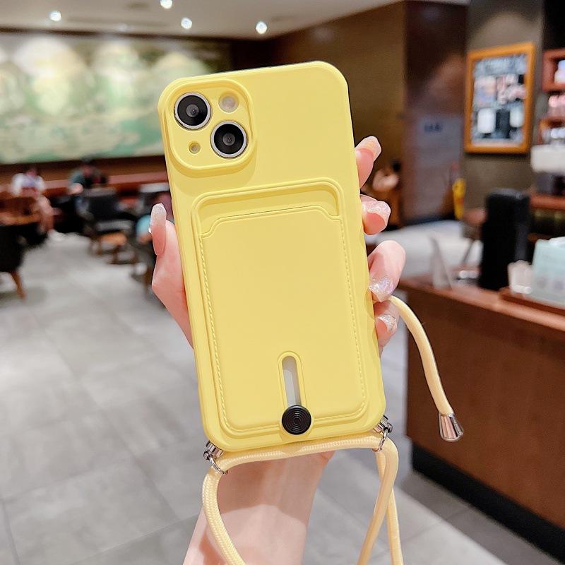 Card Bag Diagonal Span Lanyard Iphone11promax Apple 11Pro Samsung/Xiaomi Card Mobile Phone Case