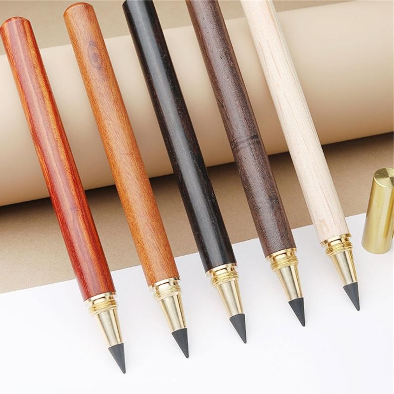 Erasable Inkless Pen Wood Everlasting Pen Refillable Everlasting Pen No Sharpening Sketching Pencil for Writing Drawing