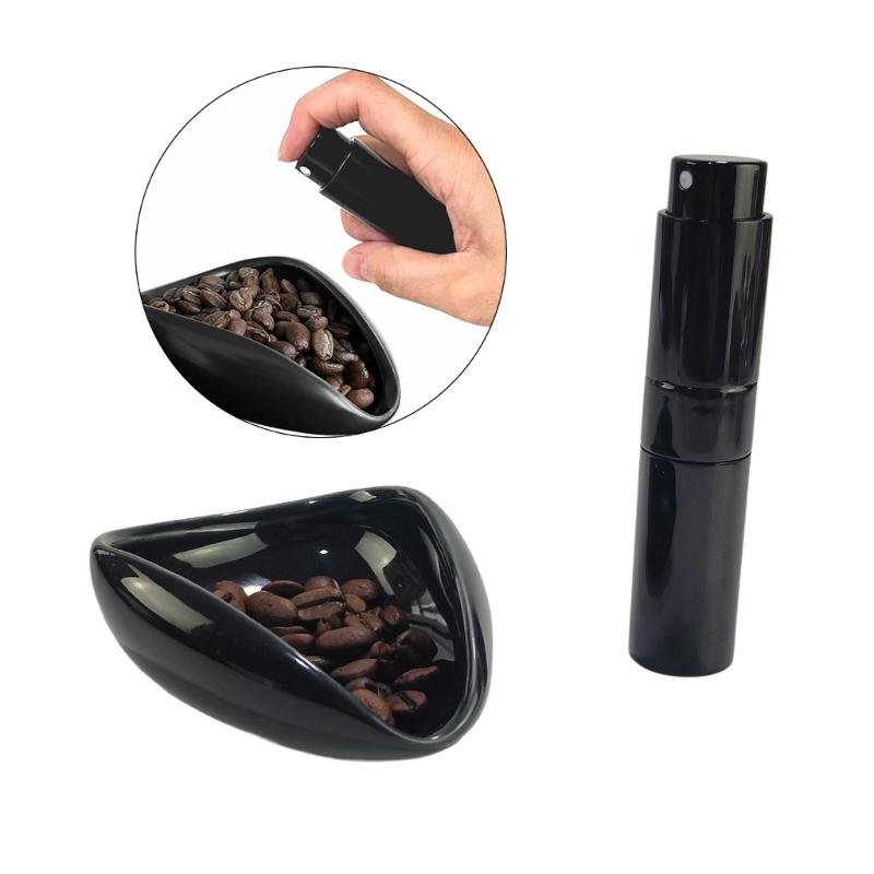 Convenient Coffee Dosing Set Ceramic Cup Trays Plastic Spray Bottle Coffee Brewing Supplies Perfect for Precise Brewing