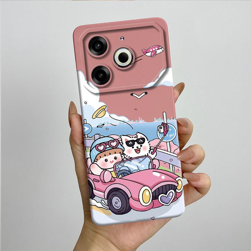 Per Tecno Pova 6 Neo Custodia POVA6NEO Silicone TPU Morbida Custodia per Telefono Verniciata Stampata Antiurto Protettiva Cover Posteriore