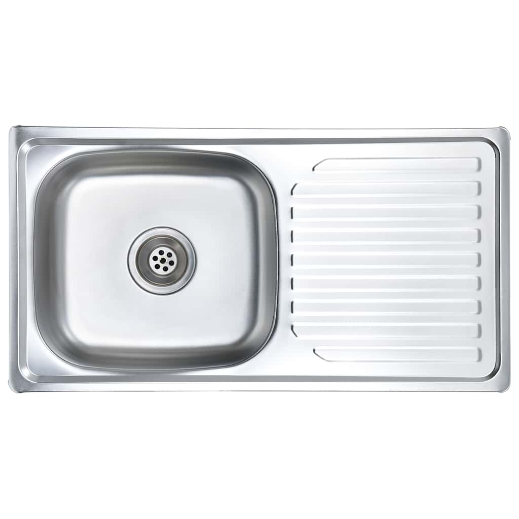 Built In Sink with Strainer and Siphon Stainless Steel
