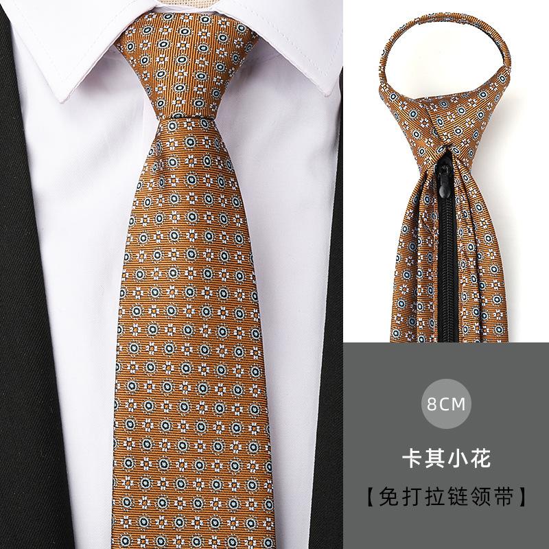 Tie Men'S Dress Business Handsome Blue Strip Zipper Professional Wedding Groom Korean Version Zipper Hand Tie