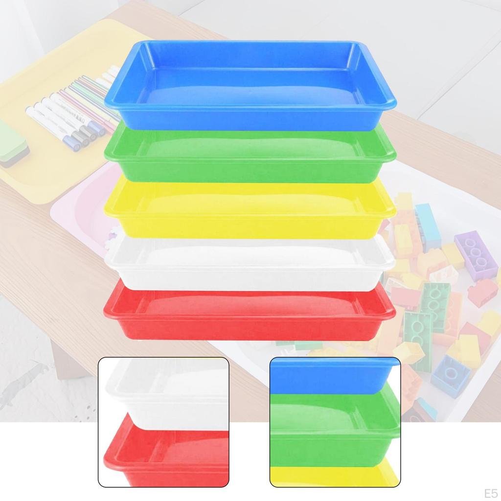 5 Stück Serviertabletts Party Buffetplatten Schreibtisch Organizer Teller Flach für Esstisch