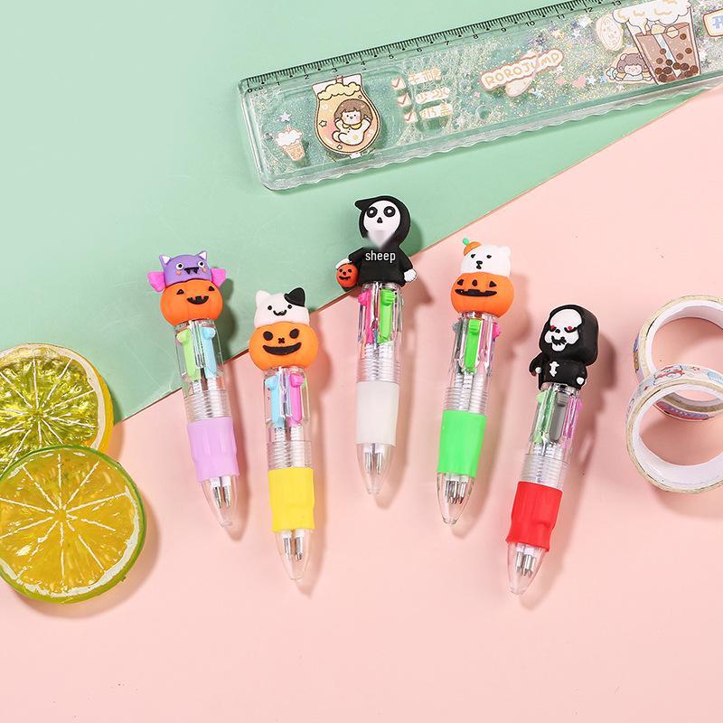 Korean Cute Animal Head 4-Color Click Ballpoint Pen