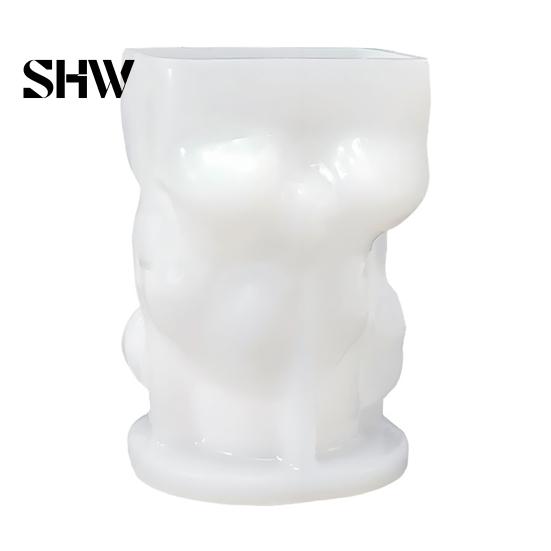 Cement Casting Form Halloween Ghost Figurine Silicone Mold, Holding Skull Gnome Ornament Easy Demoulding Mold DIY Release Reusable Candle Making Shape