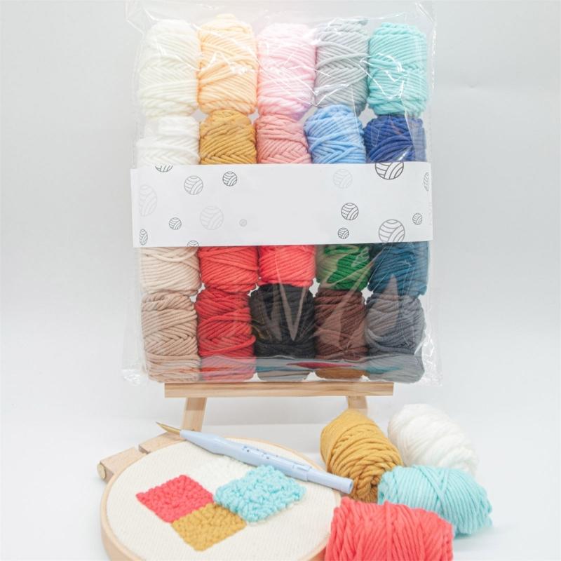 Crochet Yarn 20 Colorx16g Hand Knitting Wools Yarn Cotton Yarn for Knitting Crochet Sweater, Blankets and Crafts