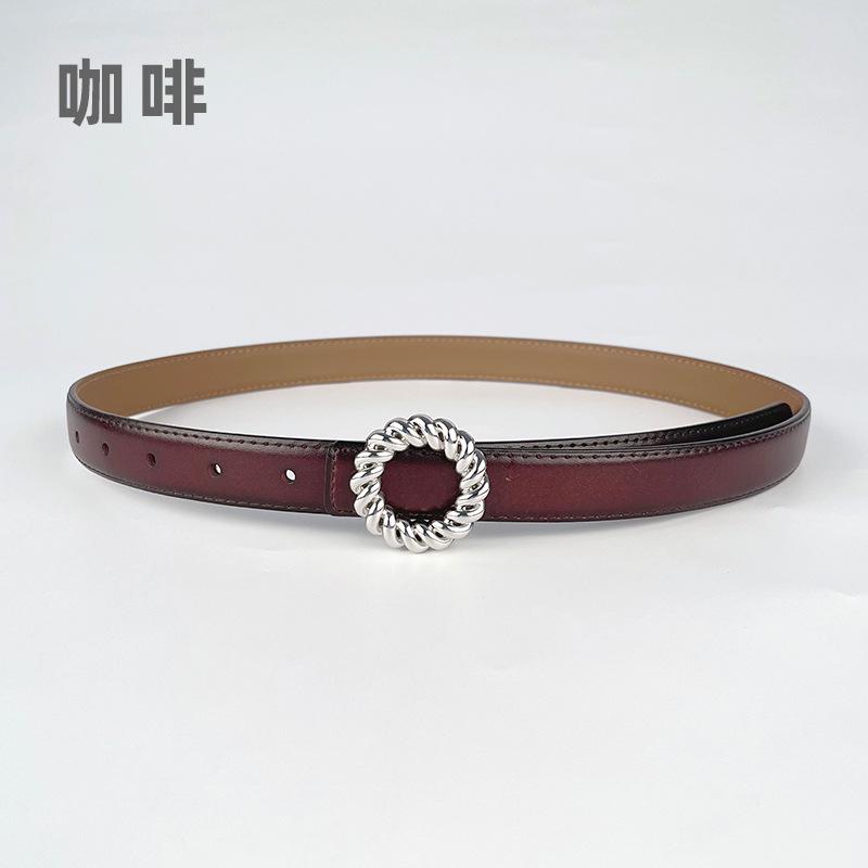 Leather Women'S Belt Cowhide Simple Match Casual Pants Jeans Decorative Women'S Belt