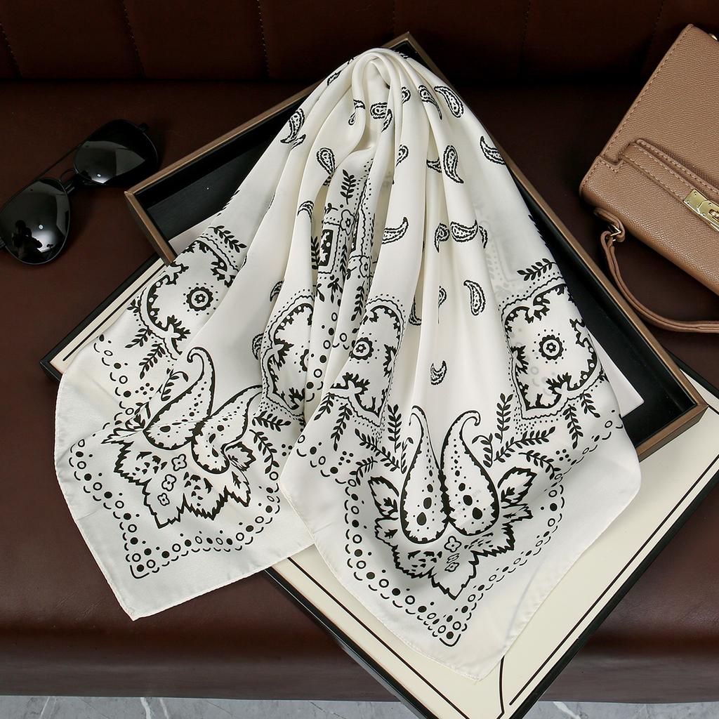 Luxury Square Scarf For Women 70*70Cm Beach Scarf Fashion Lady Hair Head Bandana Wraps Female Neckerchief Hijab Shawl