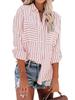 2024 Spring/Summer Women's Striped Cotton-Polyester Long-Sleeve Shirt