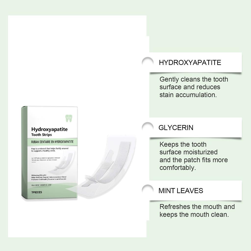 Hydroxyapatite Teeth Whitening  Patch, Multi Purpose Teeth Whitening Gel Teeth Whitening Agent Low Sensitivity Remove Yellow Teeth Teeth 7pcs