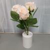 3 Head LED Chinese Rose Table Lamp Creative Bedside Night Light Simulation Flower Decorative Desk Lamp for Bedroom Living Room