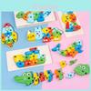 Baby Wooden Animal Puzzle Brightly Colored Educational Toy For Kids