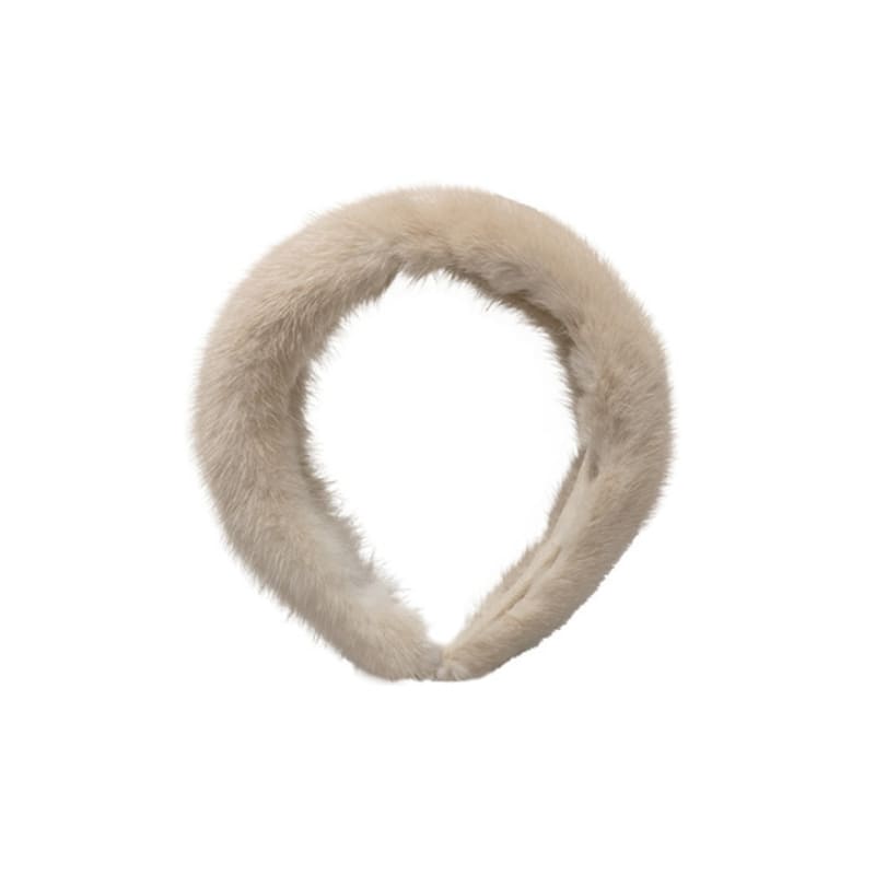 Brown Hat [serre-tete] Mink Fur Band - Ivory