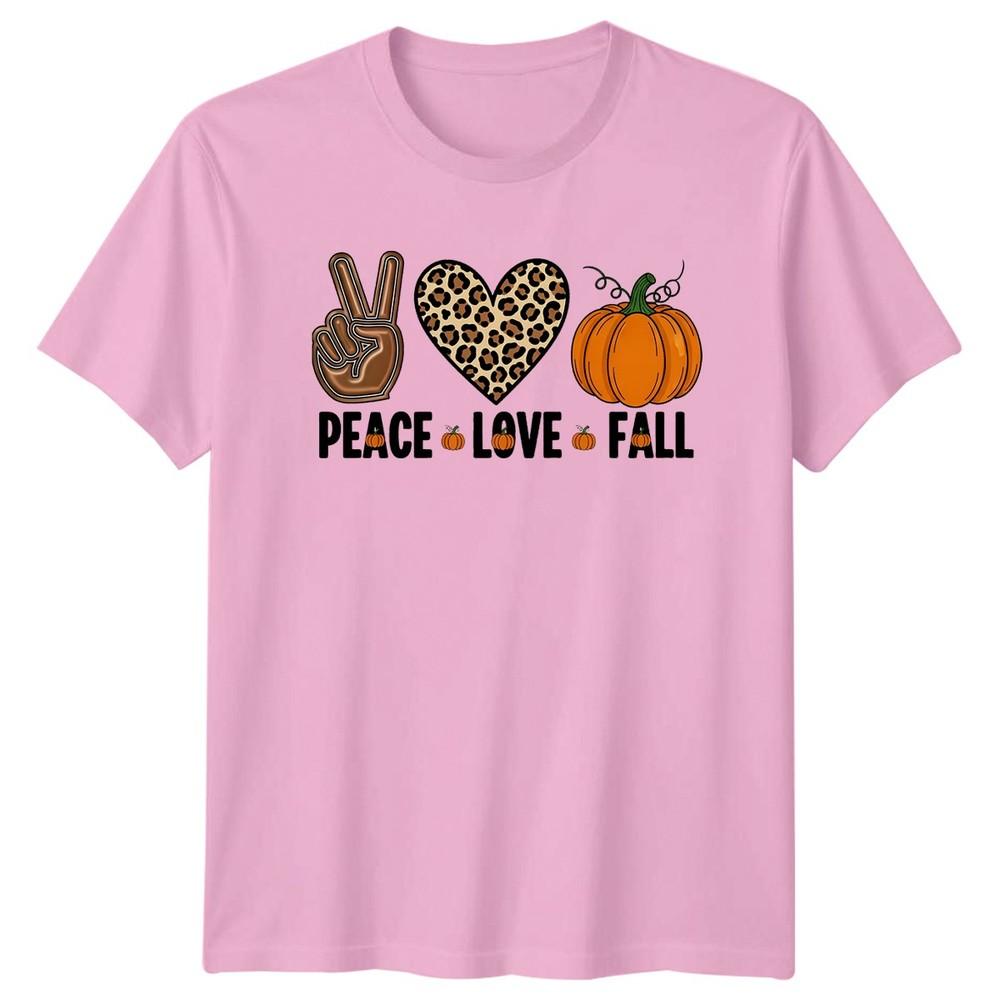 Peace Love Fall Unisexs TShirt Autumn Seasonal Gift For Her