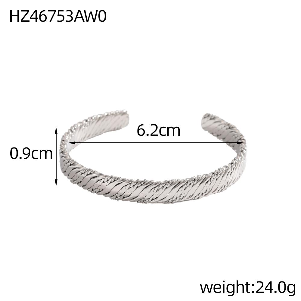 

CARLIDANA Ins Stainless Steel Knotted Bracelet Does Not Fade Gold-plated Open Bracelet Women s Fashion Cuff Bangles Jewelry as photo