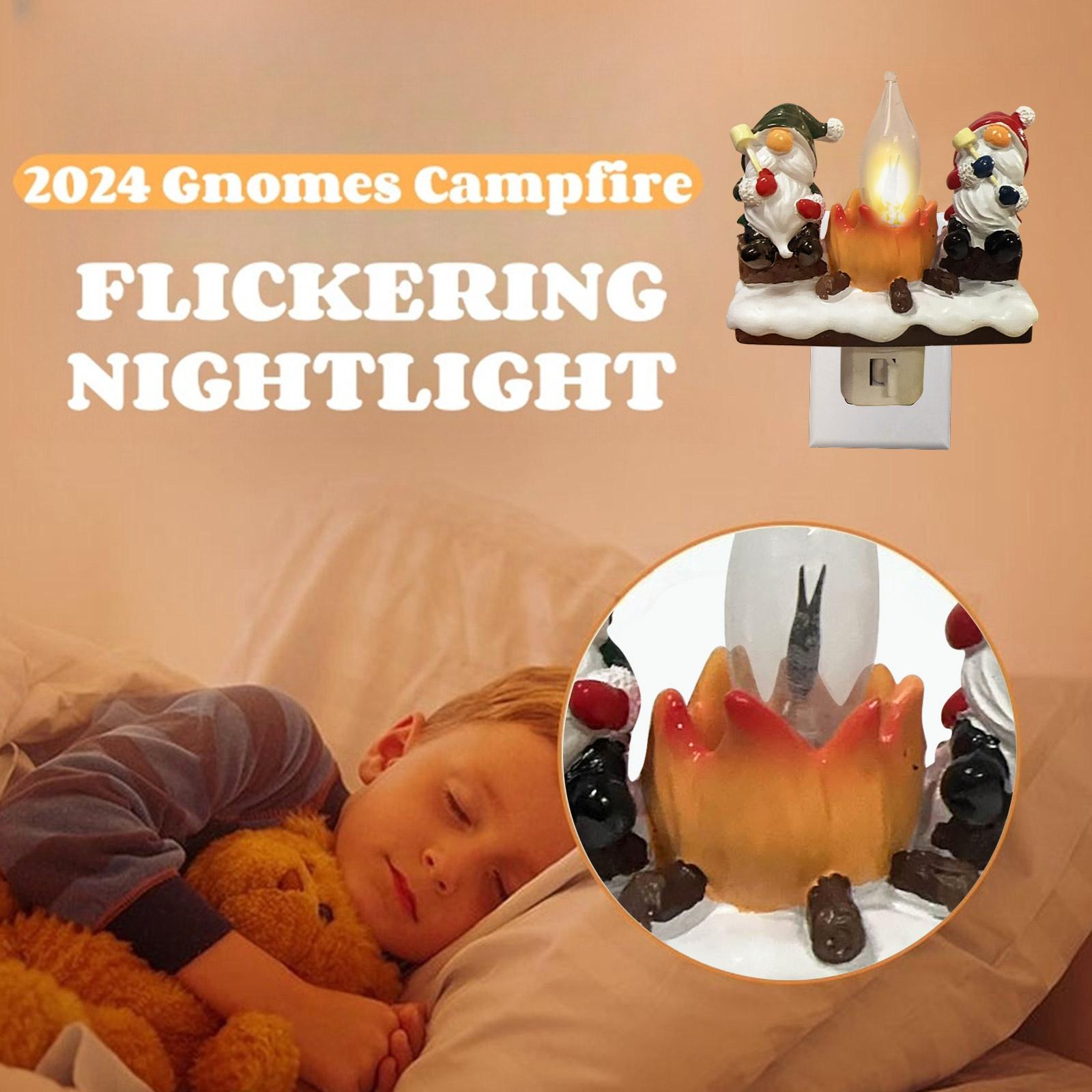 

Рождественский гном костер мигающий ночник - Настенный светильник-розетка Оригинальное освещение для украшения помещений для вечеринки Праздничный подарок для семьи, друзей One Size