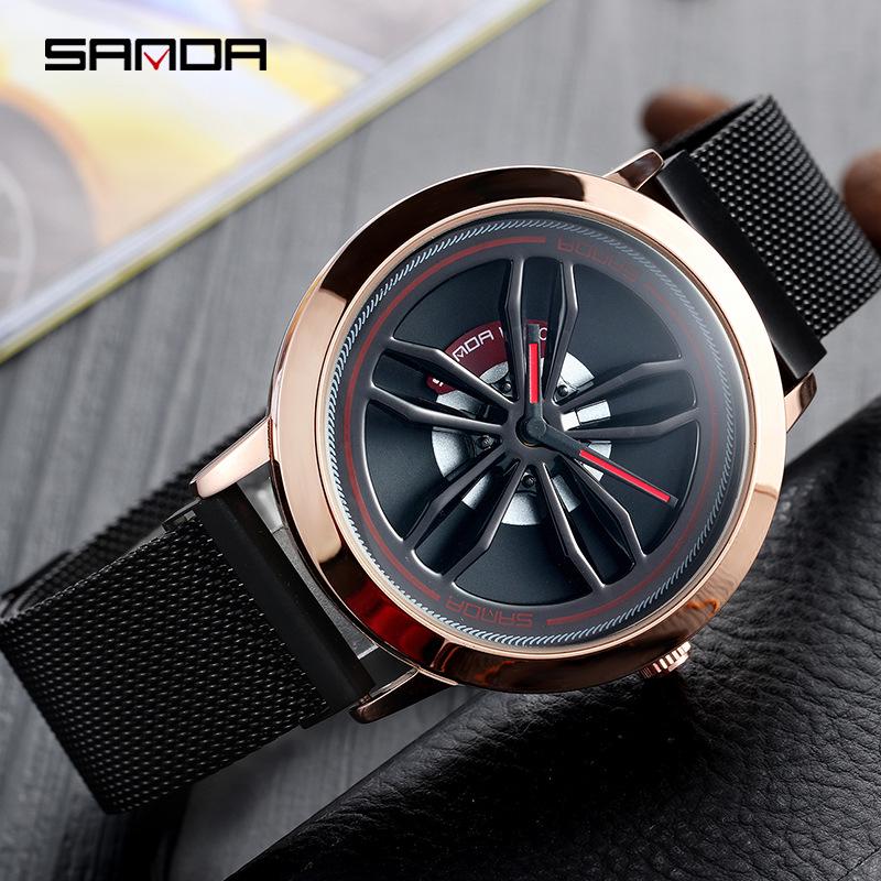 Sanda Men s Waterproof Quartz Student  Sports Watch with Milanese Mesh Band