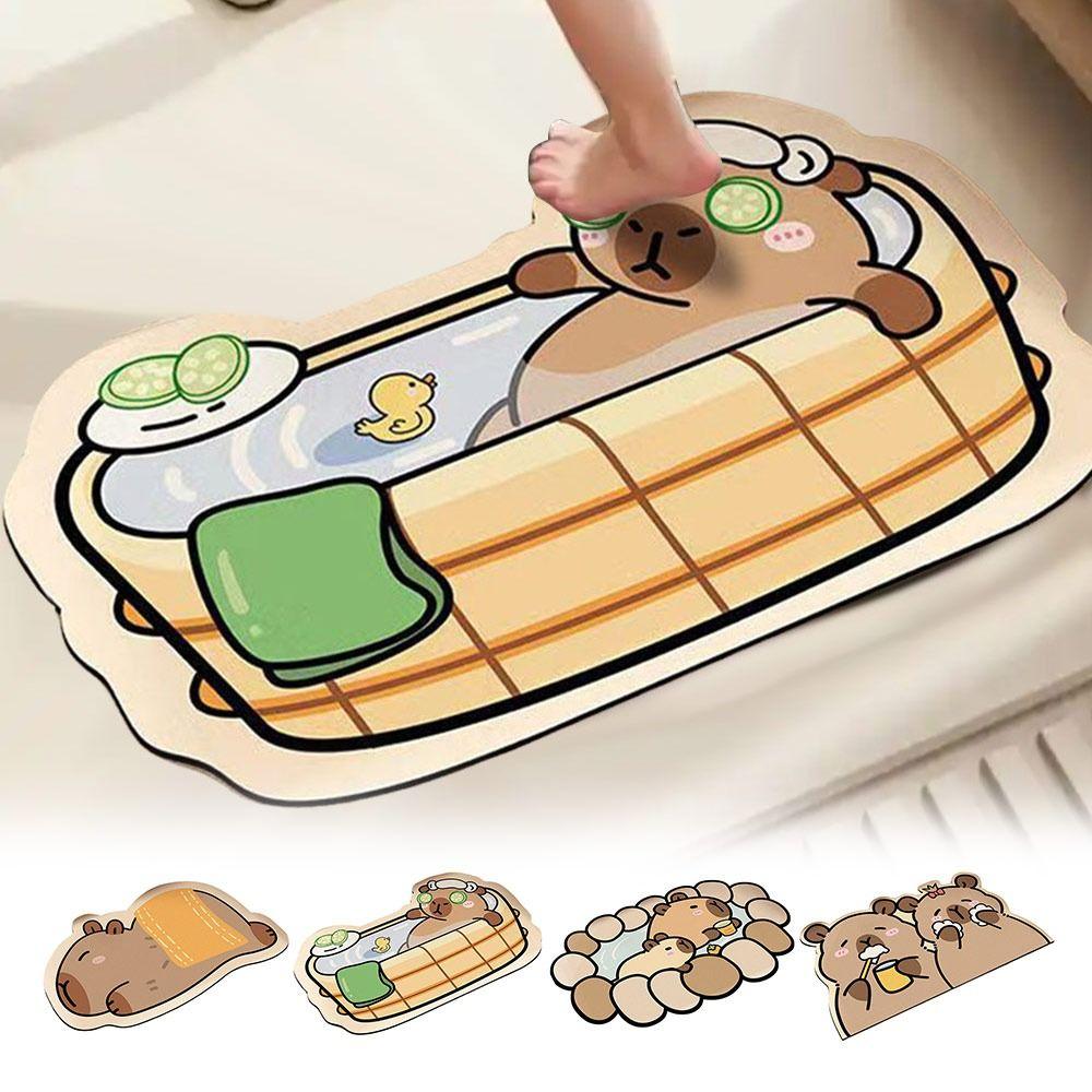 

Absorbent Bathroom Foot Pad Non-slip Doormat Cute Floor Mat A-40x60cm