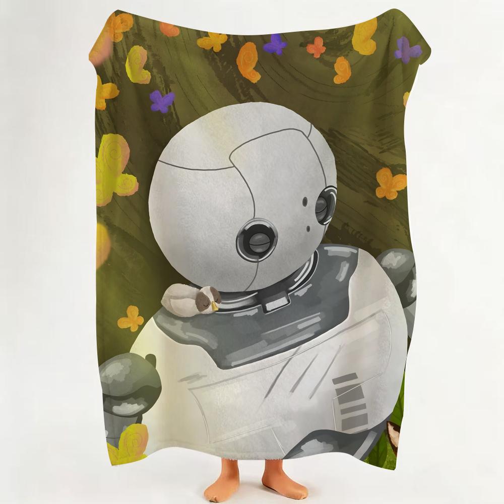 Movie T The W Wild R Robot Throw Flannel Throw Blanket Suitable for Sofa Living Room Bedroom 75cmx90cm