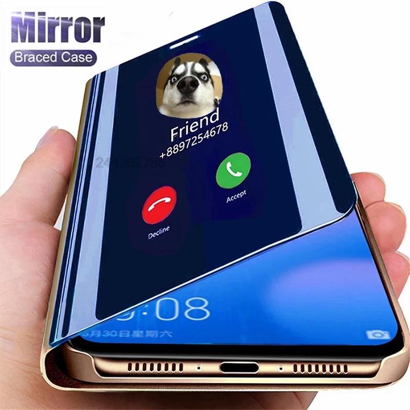 Smart Mirror Magnetic Flip Leather Phone Cover For Samsung Galaxy Z Fold5 Fold 4 3 5 ZFold 5 ZFold5 Case Book Stand Shell Coques