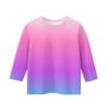 Kinder Freizeit Sieben-Viertel-Ärmel Rundhals Mode T-Shirt Top