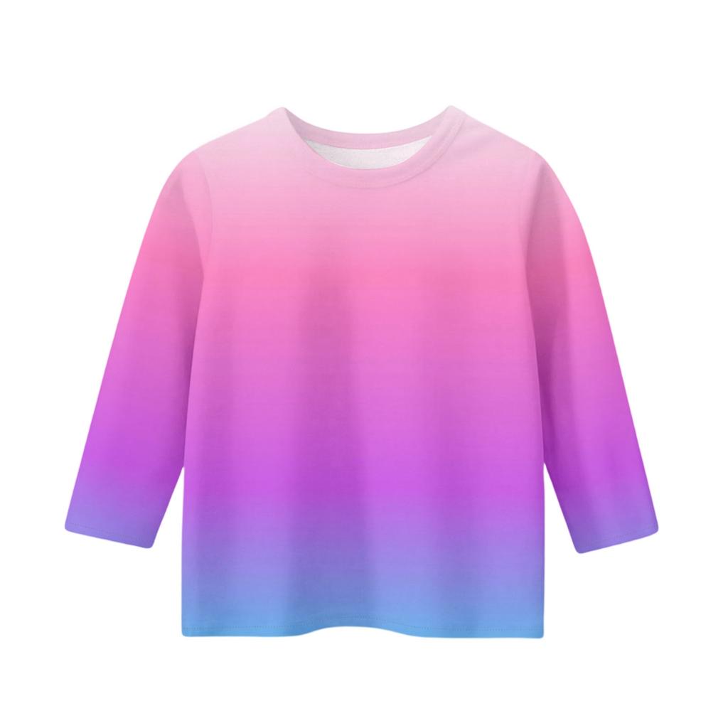 Kinder Freizeit Sieben-Viertel-Ärmel Rundhals Mode T-Shirt Top