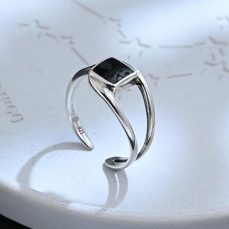 Ventfille   Kupferfarbener Verglasungsring Für Damen Minimalistisch Doppellagig Ästhetisch Kreativ Schlicht Schmuck Geschenk Dropshipping white
