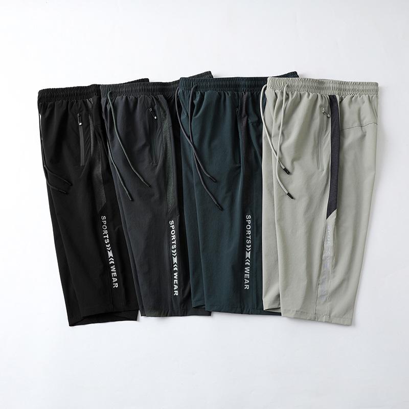 

Спортивные брюки мужские летние тонкие быстросохнущие брюки из ледяного шелка повседневные средние брюки свободные прямые эластичные дышащие брюки L чёрный