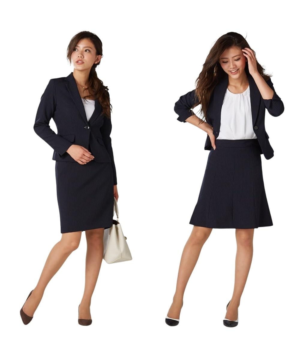 

Suit Tailored Jacket 2 Skirt Suit Tight Skirt Flared Large Size [Nissen] Women s (Jacket + + Skirt)