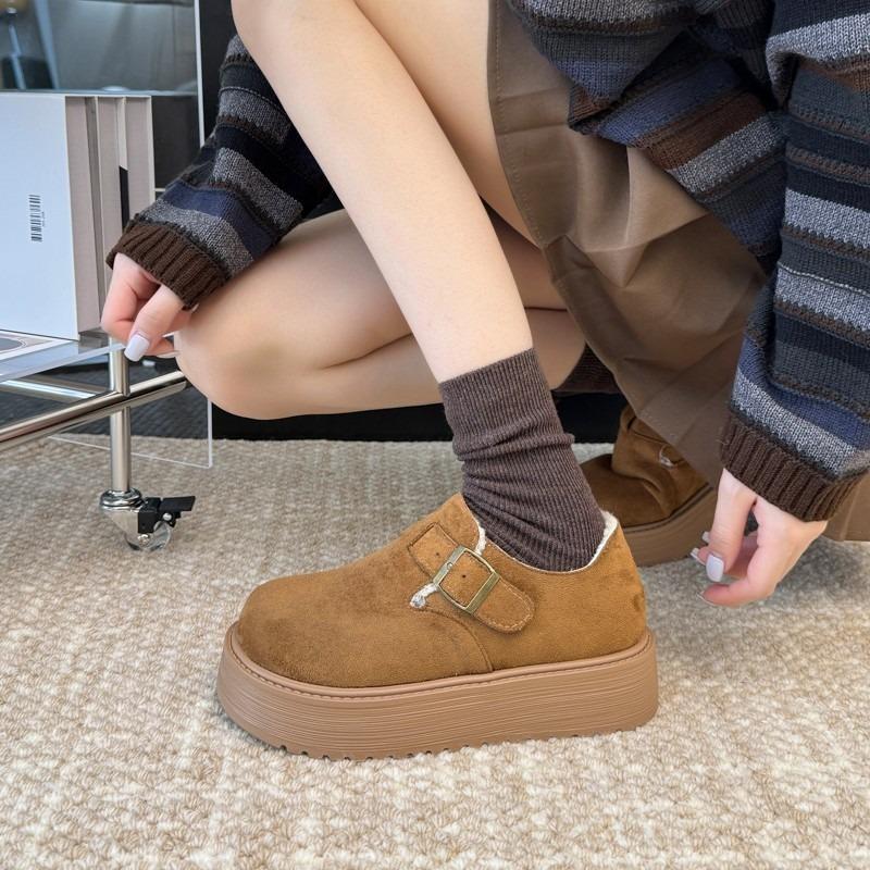thick-soled velvet women's new winter warm snow boots plush loafers cotton shoes women's shoes
