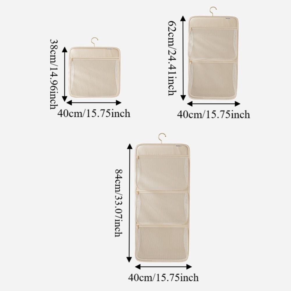 Space-Saving Hanging Clothes Organizer Zippered Mesh Underwear Storage Bag Large Capacity Foldable Closet Socks Dispenser