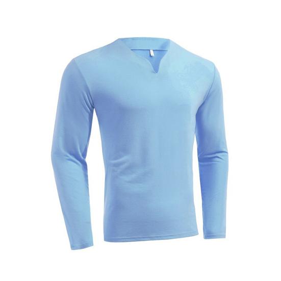 

Осенне-весенний мужской спортивный топ, облегающий, с V-образным вырезом, эластичный, с длинными рукавами, однотонный, средней длины, для фитнеса, для ежедневной носки, рубашка XL