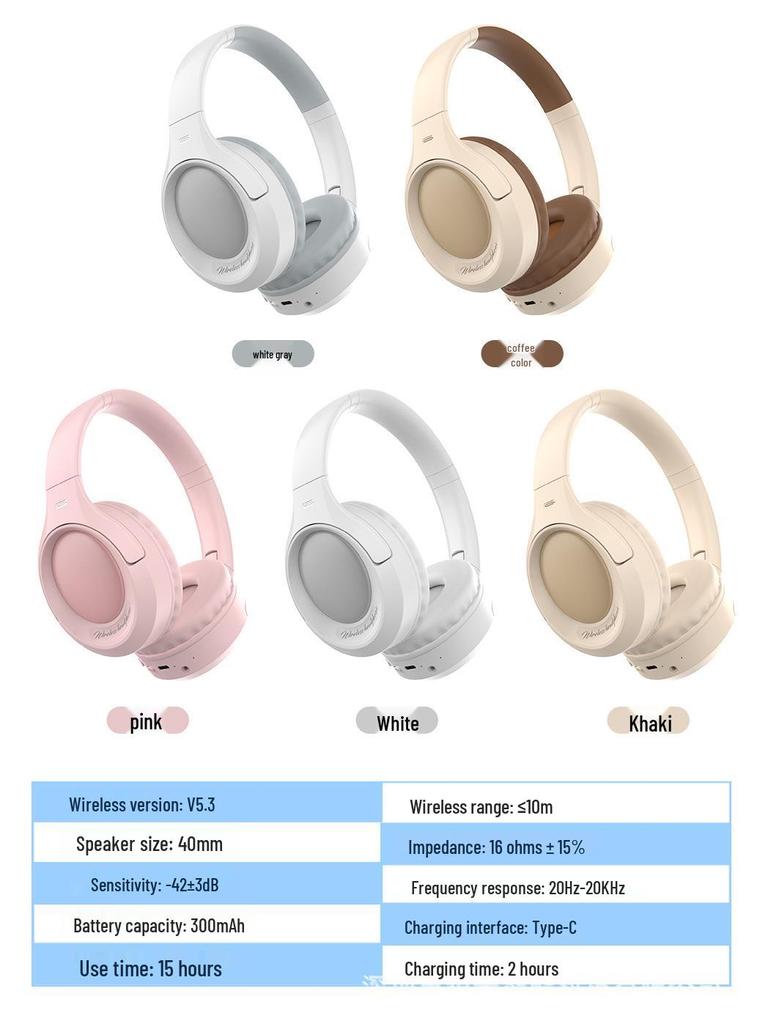 Cross-Border Hot-Selling Noise-Cancelling Over-Ear Bluetooth Stereo Headphones