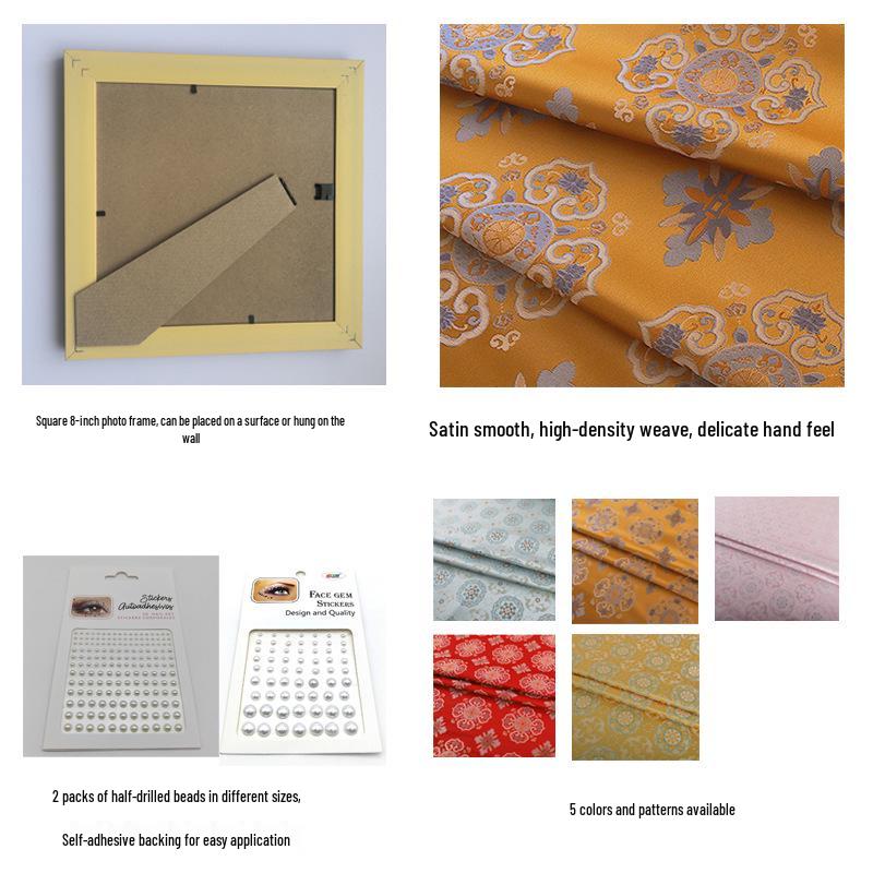 Song Brocade DIY Material Kit: Ethnic Style Pearl Painting Frame - Cultural Heritage Handcraft