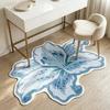 Modern Home Decor Mat Lily Shape Floor Mat, Absorbent Velvet Rug for Bathroom And Entrance, Non-slip Decorative Flower Bedroom Dressing Table,