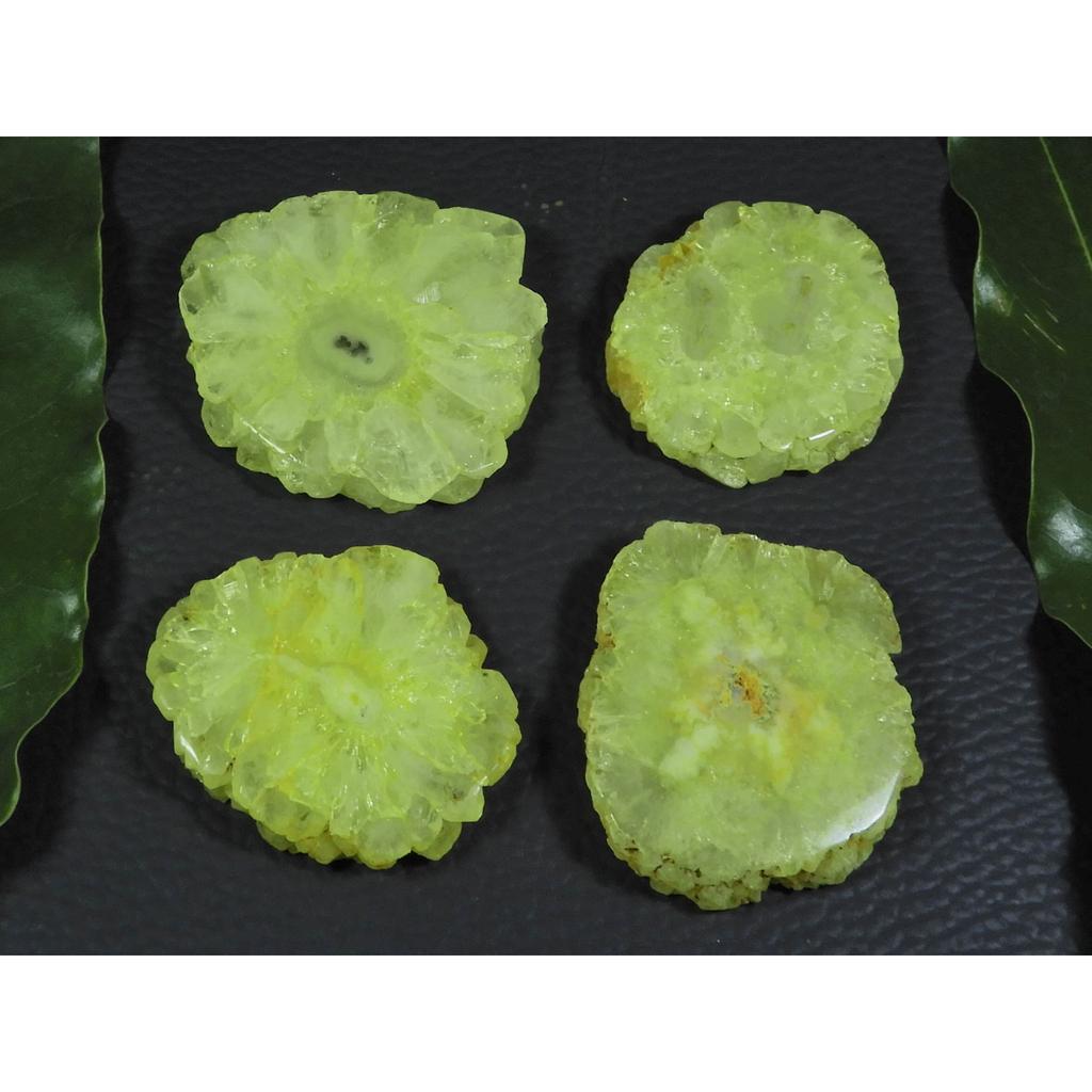 251Cts. Dyed Solar Durzy Agate 4Pcs Crystal Loose Gemstone Lot 30X34-35X40MM A-234