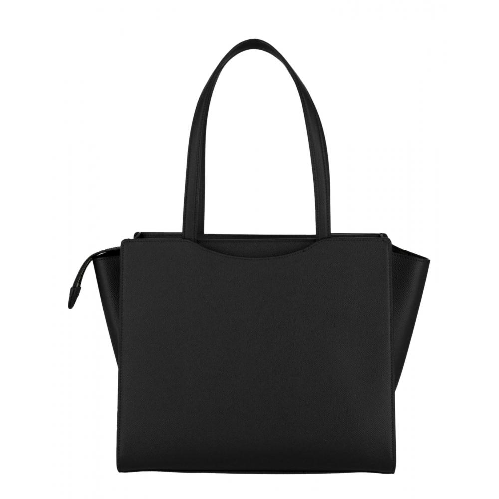 Salvatore Ferragamo Gemini Leather Shoulder Bag Black