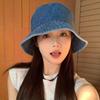 Women Washed Cotton Denim Bucket Hat Spring Summer Wide Brim Sunscreen Cowboy Fishermen Cap Ins Korean Girl Outdoor Travel Hats