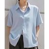 Korean Style Commuting Loose Short-sleeved Shirt for Women Summer Thin Design Versatile Shirt